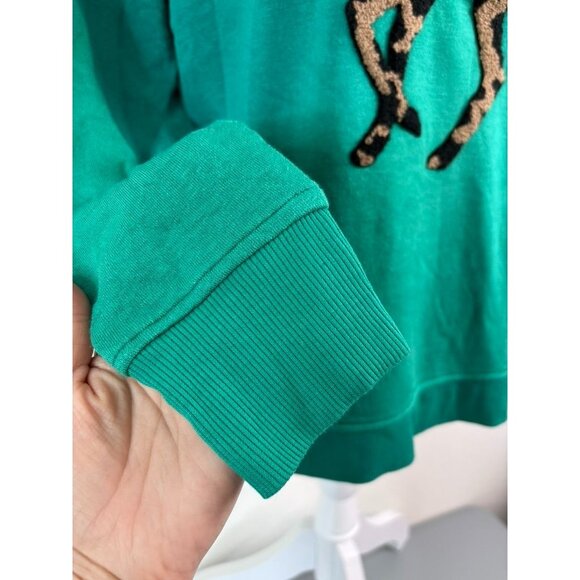 Jane+Delancey women's small green long‎ sleeve pullover top giraffe textured NWT - Picture 3 of 8